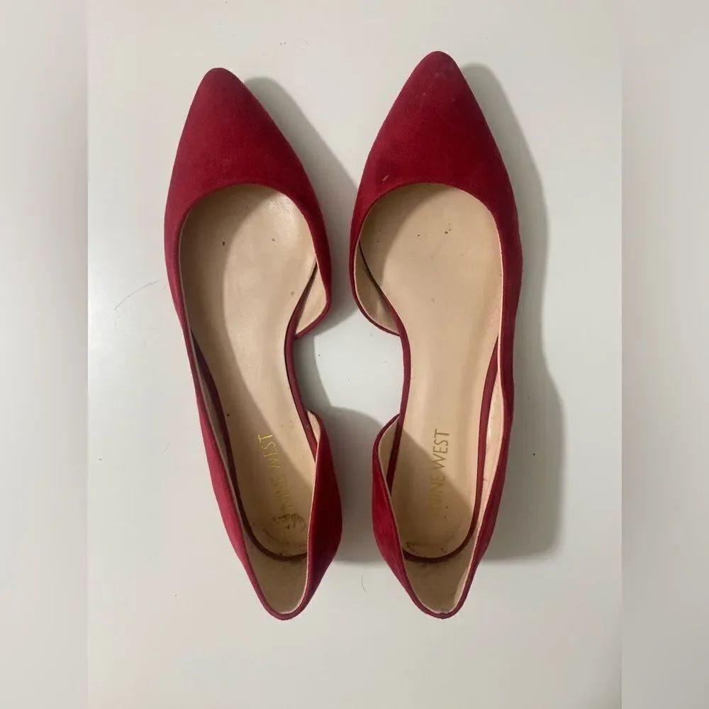 Red Suede Flats - Picture 5 of 9